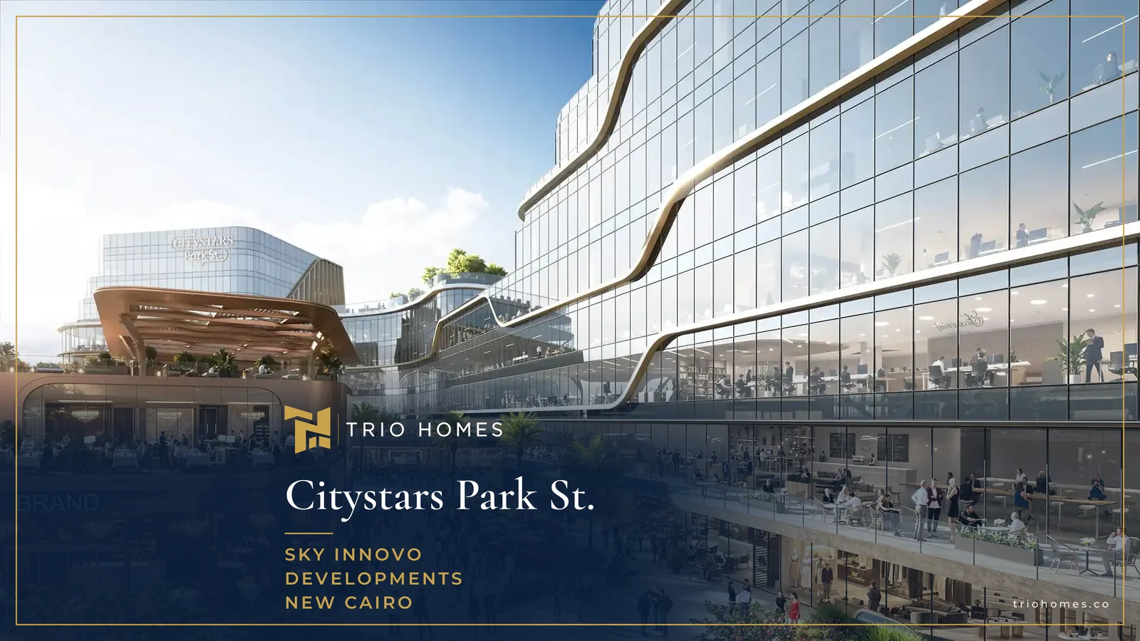 Glass facades along the shopping promenade of Citystars Park St. by Sky Innovo Developments Glass facades along the shopping promenade of Citystars Park St. by Sky Innovo Developments
