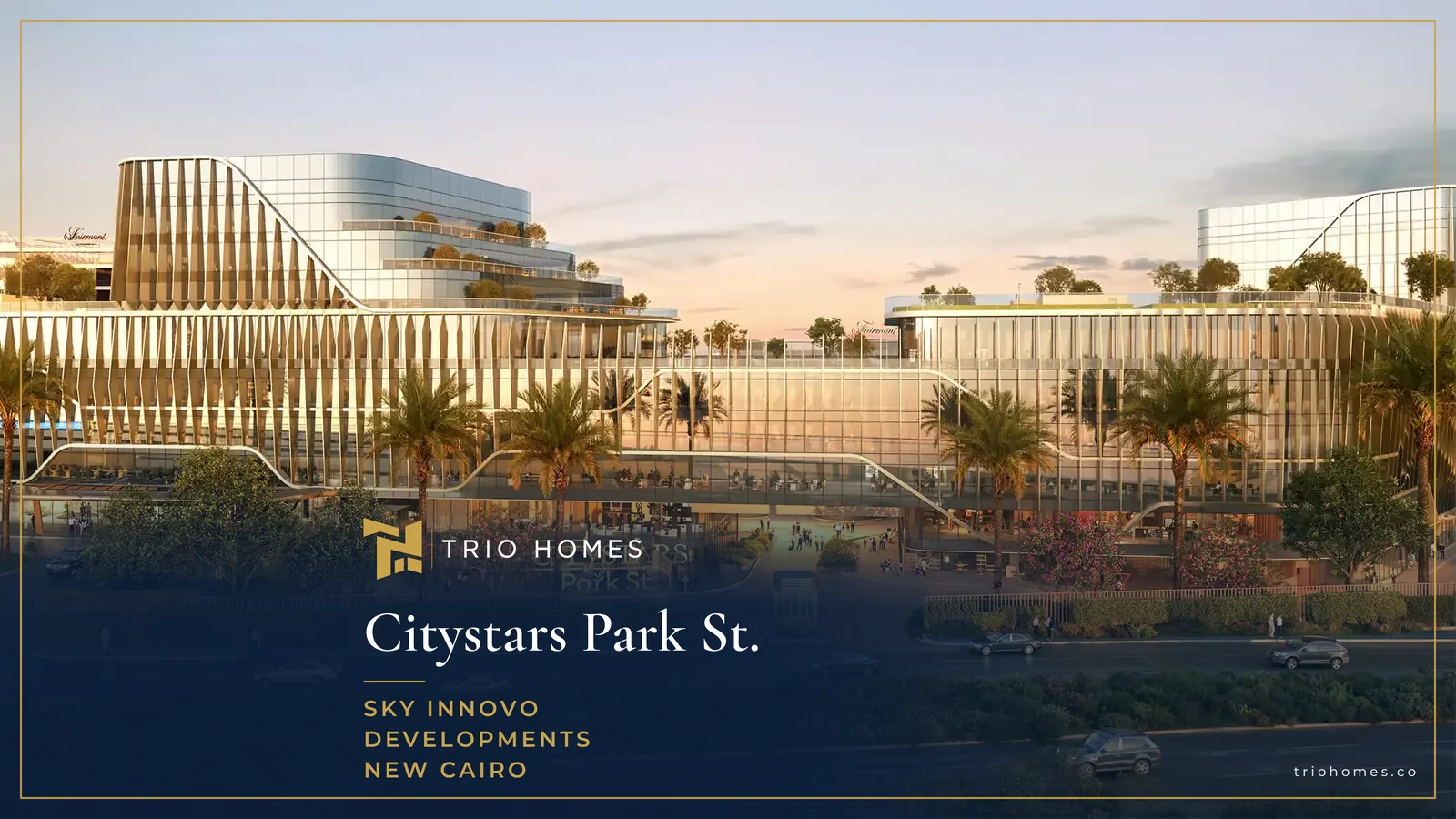 Terraced buildings at sunset at Citystars Park St. New Cairo Terraced buildings at sunset at Citystars Park St. New Cairo