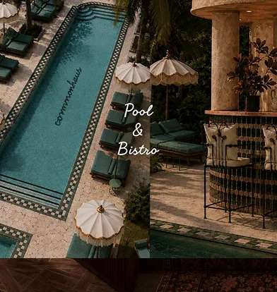 Pool and bistro at CommonHaus, SkyRamp Sheikh Zayed