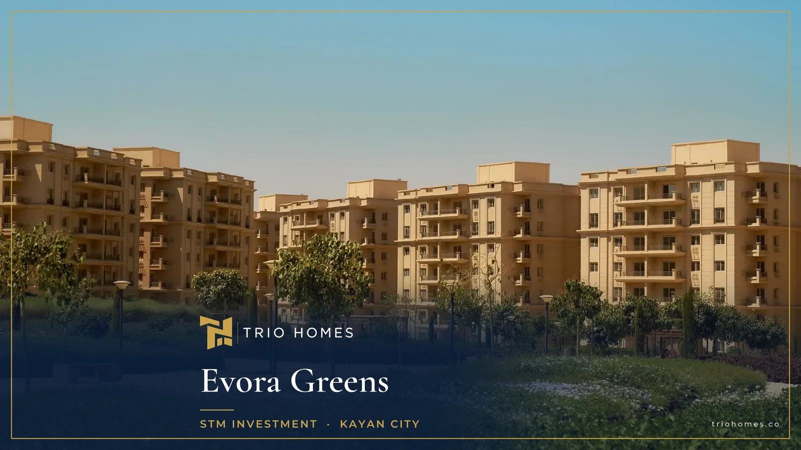 evora-greens-kayan-city-apartment-buildings-gardens-trio Apartment buildings and gardens at Evora Greens Kayan City by STM Investment