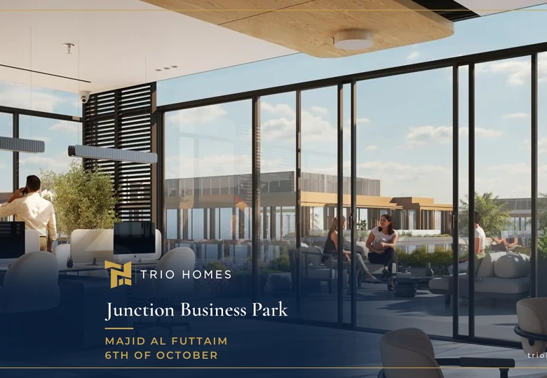 Office with a glass terrace front at Junction Business Park 6th of October