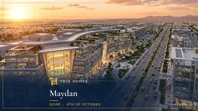 maydan-6th-of-october-glass-facade-plaza-sunset-trio Glass facade and plaza at sunset at Maydan 6th of October by QORE