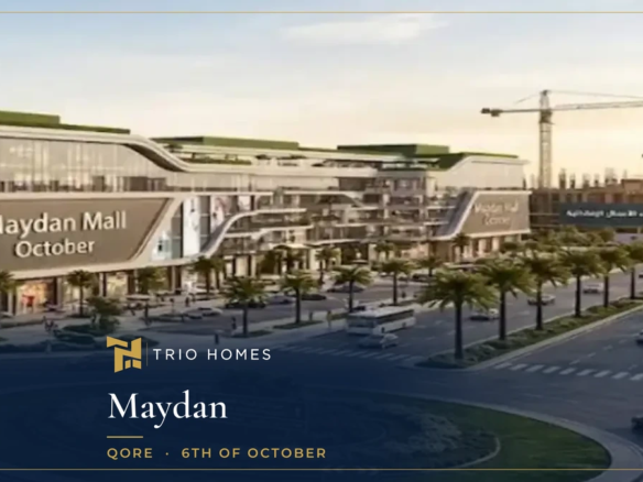 Maydan Mall facade on the Central Axis at Maydan 6th of October by QORE