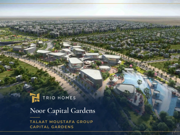 Aerial view of Noor Capital Gardens smart city by TMG