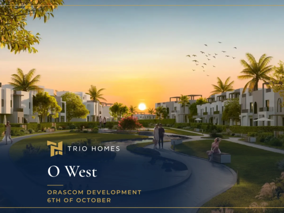 Garden walkway between homes in O West, the Orascom town where O Riva 6th of October is planned