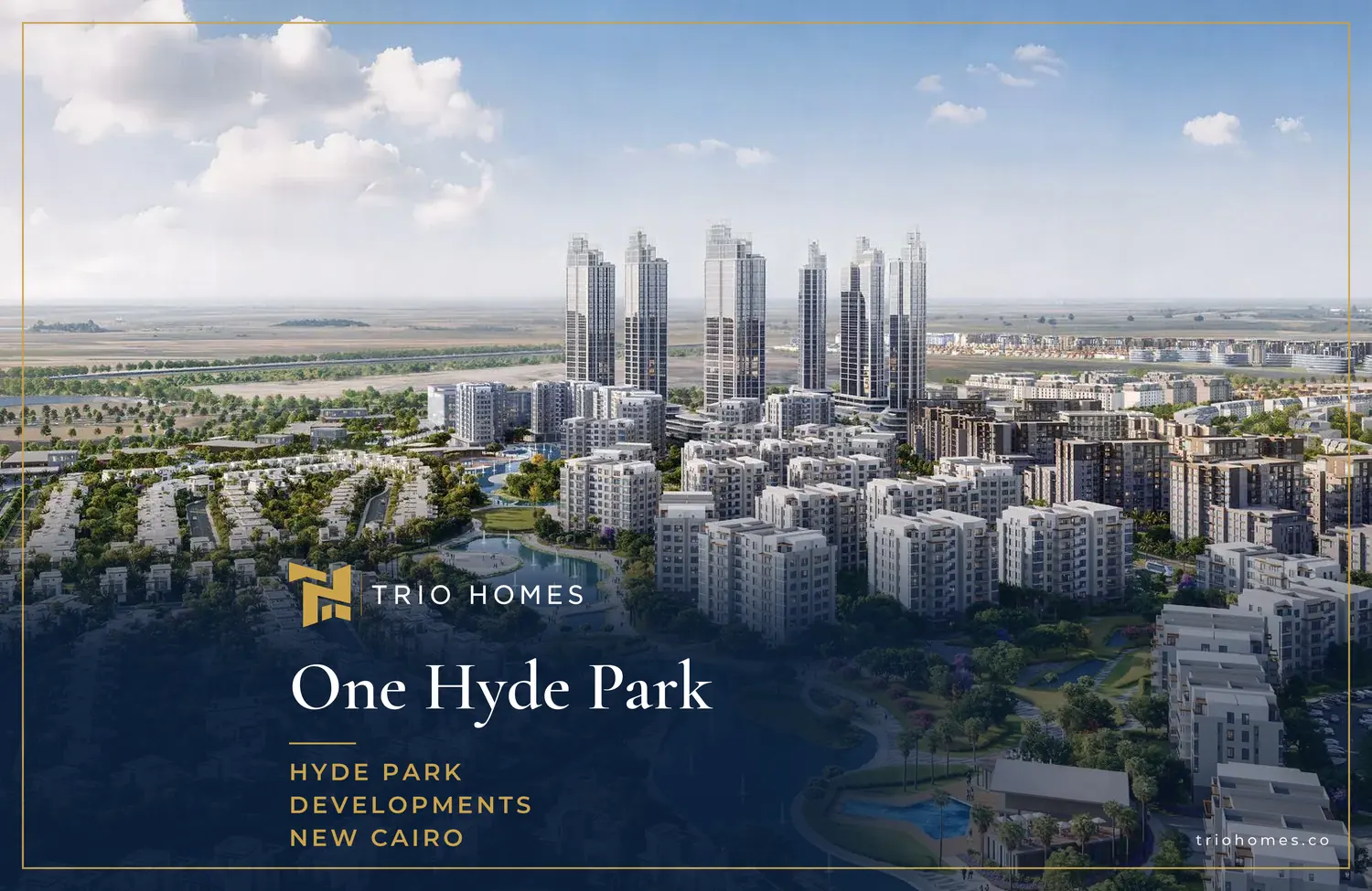 Aerial exterior of One Hyde Park New Cairo by Hyde Park Developments