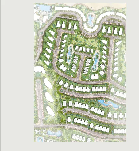 Master plan of Sealine at Seashore, Ras El Hekma showing villa plots, lagoons and green areas