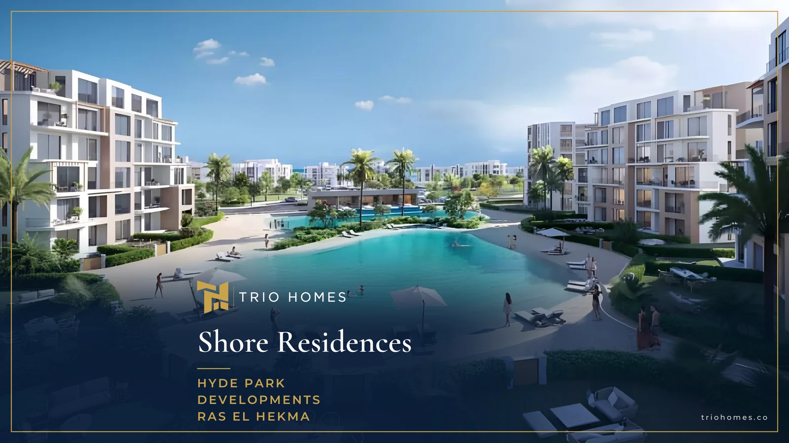 Swimmable lagoon between the buildings of Shore Residences Ras El Hekma Swimmable lagoon between the buildings of Shore Residences Ras El Hekma
