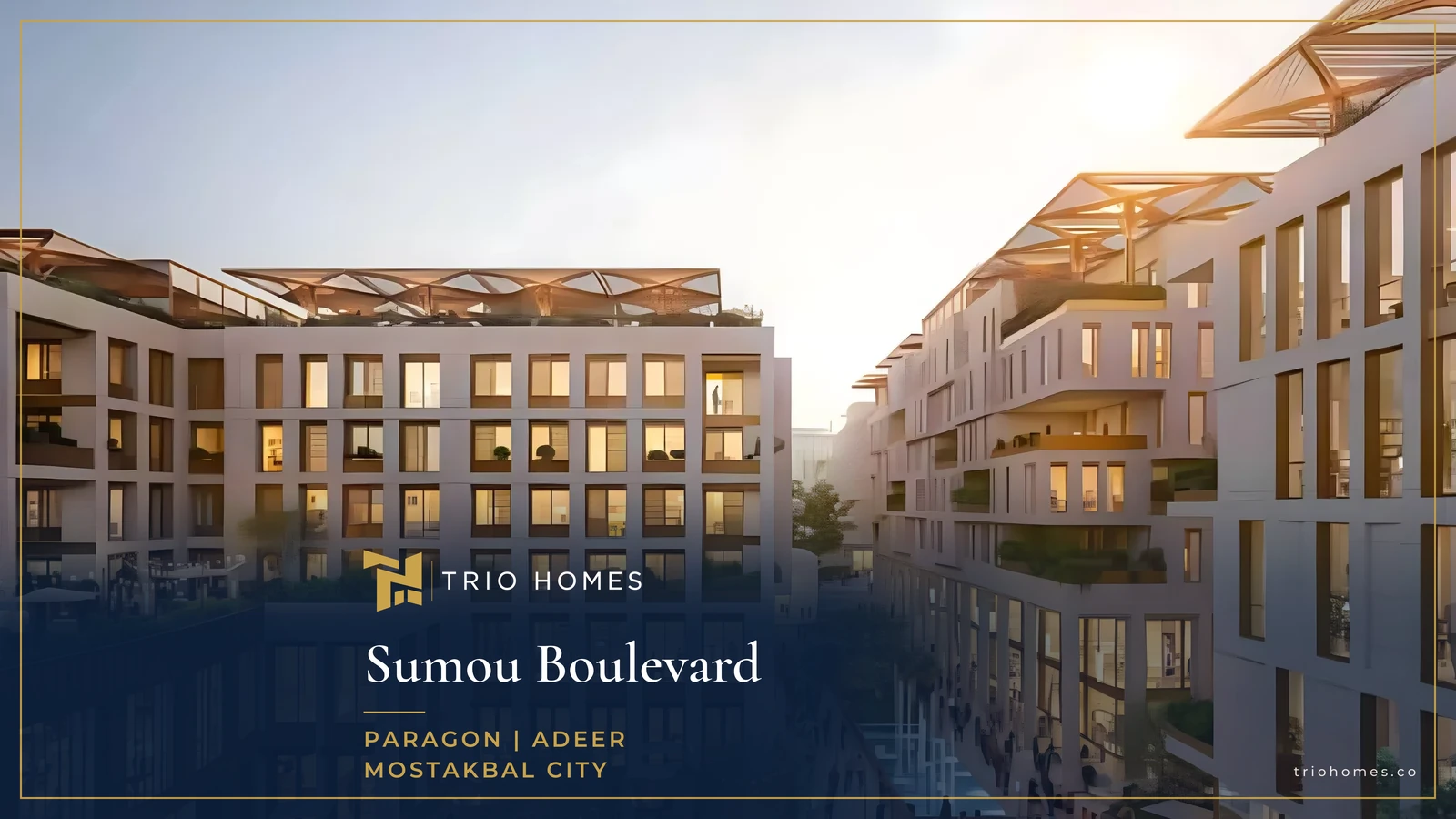 Pedestrian street with cafés and a water channel at Sumou Boulevard by PARAGON ADEER Pedestrian street with cafés and a water channel at Sumou Boulevard by PARAGON ADEER