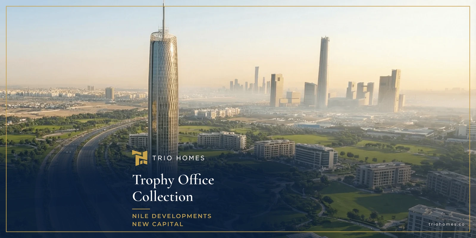 Tycoon Center skyscraper on the Green River, home of Trophy Office Collection New Capital by Nile Developments Tycoon Center skyscraper on the Green River, home of Trophy Office Collection New Capital by Nile Developments
